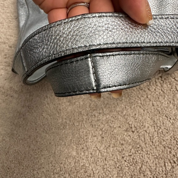 Authentic Silver metallic Burberry hobo / shoulder handbag. - Picture 11 of 16